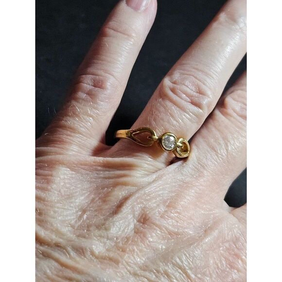 *Sale* Gold tone rhinestone ring - Picture 2 of 10